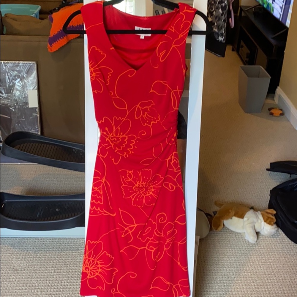 David Meister red dress